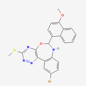 10-bromo-6-(4-methoxy-1-naphthyl)-3-(methylthio)-6,7-dihydro[1,2,4]triazino[5,6-d][3,1]benzoxazepine