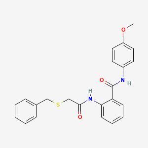 molecular formula C23H22N2O3S B5013232 2-{[(benzylthio)acetyl]amino}-N-(4-methoxyphenyl)benzamide 