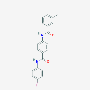 molecular formula C22H19FN2O2 B501324 N-{4-[(4-fluoroanilino)carbonyl]phenyl}-3,4-dimethylbenzamide 