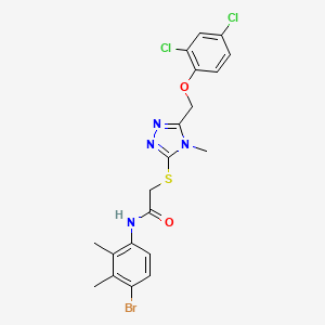 molecular formula C20H19BrCl2N4O2S B5013250 N-(4-bromo-2,3-dimethylphenyl)-2-({5-[(2,4-dichlorophenoxy)methyl]-4-methyl-4H-1,2,4-triazol-3-yl}thio)acetamide 