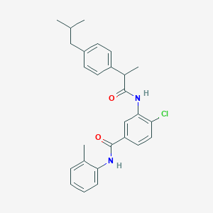 molecular formula C27H29ClN2O2 B501327 4-chloro-3-{[2-(4-isobutylphenyl)propanoyl]amino}-N-(2-methylphenyl)benzamide 