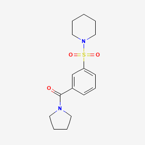 molecular formula C16H22N2O3S B5013286 1-[3-(pyrrolidine-1-carbonyl)benzenesulfonyl]piperidine 