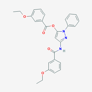 molecular formula C27H25N3O5 B501329 3-[(3-ethoxybenzoyl)amino]-1-phenyl-1H-pyrazol-5-yl 3-ethoxybenzoate 