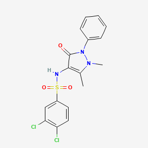 molecular formula C17H15Cl2N3O3S B5013300 3,4-dichloro-N-(1,5-dimethyl-3-oxo-2-phenyl-2,3-dihydro-1H-pyrazol-4-yl)benzenesulfonamide 