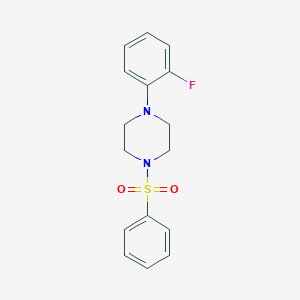 molecular formula C16H17FN2O2S B501331 1-(2-氟苯基)-4-(苯磺酰基)哌嗪 CAS No. 433237-53-7
