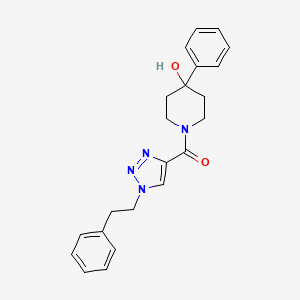 molecular formula C22H24N4O2 B5013340 4-phenyl-1-{[1-(2-phenylethyl)-1H-1,2,3-triazol-4-yl]carbonyl}-4-piperidinol 