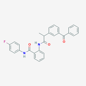 molecular formula C29H23FN2O3 B501335 2-{[2-(3-benzoylphenyl)propanoyl]amino}-N-(4-fluorophenyl)benzamide 