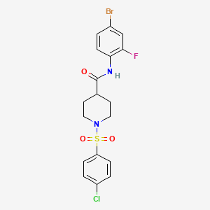 N-(4-bromo-2-fluorophenyl)-1-[(4-chlorophenyl)sulfonyl]-4-piperidinecarboxamide