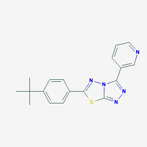 molecular formula C18H17N5S B501337 6-(4-Tert-butylphenyl)-3-(3-pyridinyl)[1,2,4]triazolo[3,4-b][1,3,4]thiadiazole CAS No. 587000-69-9