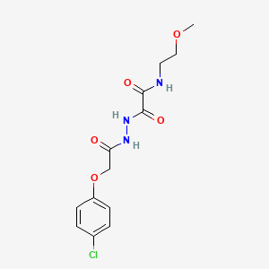 2-{2-[(4-chlorophenoxy)acetyl]hydrazino}-N-(2-methoxyethyl)-2-oxoacetamide