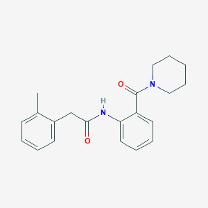 molecular formula C21H24N2O2 B5013408 2-(2-methylphenyl)-N-[2-(1-piperidinylcarbonyl)phenyl]acetamide 