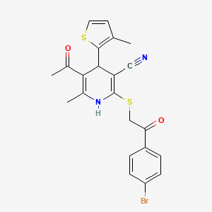 5-Acetyl-2-[2-(4-bromophenyl)-2-oxoethyl]sulfanyl-6-methyl-4-(3-methylthiophen-2-yl)-1,4-dihydropyridine-3-carbonitrile