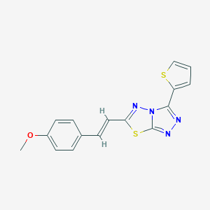 molecular formula C16H12N4OS2 B501345 6-[2-(4-Methoxyphenyl)vinyl]-3-(2-thienyl)[1,2,4]triazolo[3,4-b][1,3,4]thiadiazole CAS No. 878435-87-1