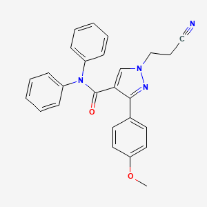 molecular formula C26H22N4O2 B5013450 1-(2-cyanoethyl)-3-(4-methoxyphenyl)-N,N-diphenyl-1H-pyrazole-4-carboxamide 