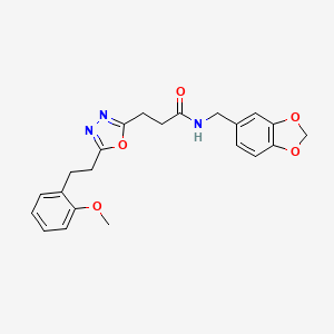 N-(1,3-benzodioxol-5-ylmethyl)-3-{5-[2-(2-methoxyphenyl)ethyl]-1,3,4-oxadiazol-2-yl}propanamide