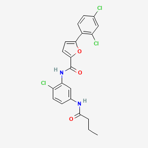 molecular formula C21H17Cl3N2O3 B5013460 N-[5-(butyrylamino)-2-chlorophenyl]-5-(2,4-dichlorophenyl)-2-furamide 