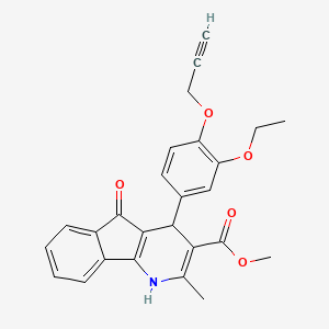 molecular formula C26H23NO5 B5013518 methyl 4-[3-ethoxy-4-(2-propyn-1-yloxy)phenyl]-2-methyl-5-oxo-4,5-dihydro-1H-indeno[1,2-b]pyridine-3-carboxylate 