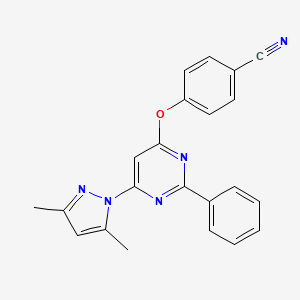 4-[6-(3,5-Dimethylpyrazol-1-yl)-2-phenylpyrimidin-4-yl]oxybenzonitrile