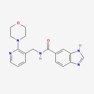 N-{[2-(4-morpholinyl)-3-pyridinyl]methyl}-1H-benzimidazole-5-carboxamide