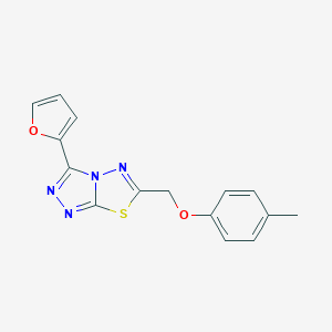 molecular formula C15H12N4O2S B501354 3-(Furan-2-yl)-6-[(4-methylphenoxy)methyl][1,2,4]triazolo[3,4-b][1,3,4]thiadiazole CAS No. 877806-23-0