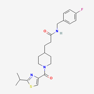 N-(4-fluorobenzyl)-3-{1-[(2-isopropyl-1,3-thiazol-4-yl)carbonyl]-4-piperidinyl}propanamide