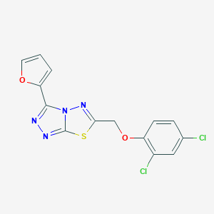 molecular formula C14H8Cl2N4O2S B501356 2,4-Dichlorophenyl [3-(2-furyl)[1,2,4]triazolo[3,4-b][1,3,4]thiadiazol-6-yl]methyl ether CAS No. 515875-39-5
