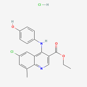 molecular formula C19H18Cl2N2O3 B5013562 ethyl 6-chloro-4-[(4-hydroxyphenyl)amino]-8-methyl-3-quinolinecarboxylate hydrochloride 