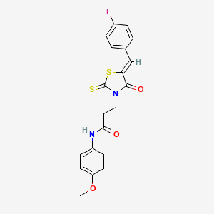 3-[5-(4-fluorobenzylidene)-4-oxo-2-thioxo-1,3-thiazolidin-3-yl]-N-(4-methoxyphenyl)propanamide