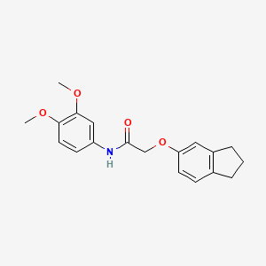 2-(2,3-dihydro-1H-inden-5-yloxy)-N-(3,4-dimethoxyphenyl)acetamide