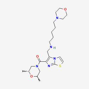 N-[(6-{[(2R*,6S*)-2,6-dimethyl-4-morpholinyl]carbonyl}imidazo[2,1-b][1,3]thiazol-5-yl)methyl]-5-(4-morpholinyl)-1-pentanamine