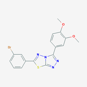 molecular formula C17H13BrN4O2S B501363 6-(3-Bromophenyl)-3-(3,4-dimethoxyphenyl)[1,2,4]triazolo[3,4-b][1,3,4]thiadiazole 