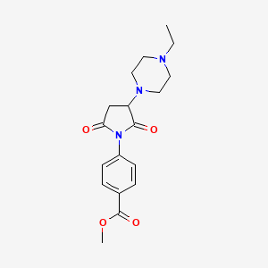 molecular formula C18H23N3O4 B5013635 Methyl 4-[3-(4-ethylpiperazin-1-yl)-2,5-dioxopyrrolidin-1-yl]benzoate 