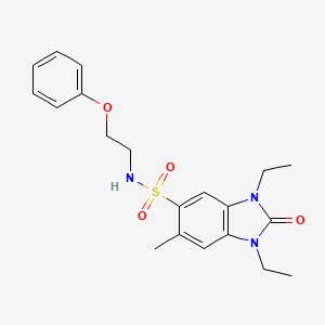 1,3-diethyl-6-methyl-2-oxo-N-(2-phenoxyethyl)-2,3-dihydro-1H-benzimidazole-5-sulfonamide