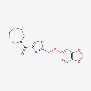 molecular formula C18H20N2O5 B5013651 1-({2-[(1,3-benzodioxol-5-yloxy)methyl]-1,3-oxazol-4-yl}carbonyl)azepane 