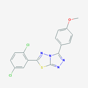 molecular formula C16H10Cl2N4OS B501366 6-(2,5-Dichlorophenyl)-3-(4-methoxyphenyl)[1,2,4]triazolo[3,4-b][1,3,4]thiadiazole 