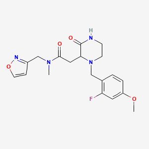 2-[1-(2-fluoro-4-methoxybenzyl)-3-oxo-2-piperazinyl]-N-(3-isoxazolylmethyl)-N-methylacetamide