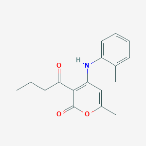 3-butyryl-6-methyl-4-[(2-methylphenyl)amino]-2H-pyran-2-one