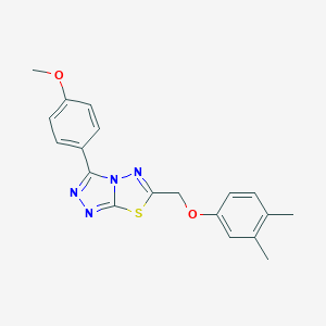 molecular formula C19H18N4O2S B501368 6-[(3,4-Dimethylphenoxy)methyl]-3-(4-methoxyphenyl)[1,2,4]triazolo[3,4-b][1,3,4]thiadiazole 