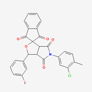 5-(3-chloro-4-methylphenyl)-3-(3-fluorophenyl)-3a,6a-dihydrospiro[furo[3,4-c]pyrrole-1,2'-indene]-1',3',4,6(3H,5H)-tetrone