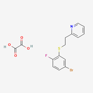 molecular formula C15H13BrFNO4S B5013693 2-[2-(5-bromo-2-fluorophenyl)sulfanylethyl]pyridine;oxalic acid 