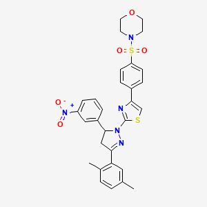 molecular formula C30H29N5O5S2 B5013712 4-[(4-{2-[3-(2,5-dimethylphenyl)-5-(3-nitrophenyl)-4,5-dihydro-1H-pyrazol-1-yl]-1,3-thiazol-4-yl}phenyl)sulfonyl]morpholine 