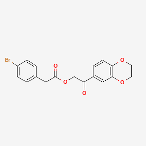 2-(2,3-dihydro-1,4-benzodioxin-6-yl)-2-oxoethyl (4-bromophenyl)acetate