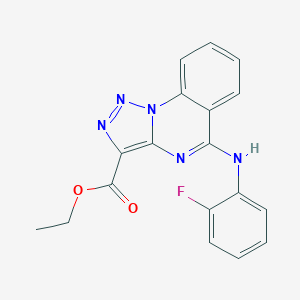 molecular formula C18H14FN5O2 B501375 Ethyl 5-(2-fluoroanilino)[1,2,3]triazolo[1,5-a]quinazoline-3-carboxylate 