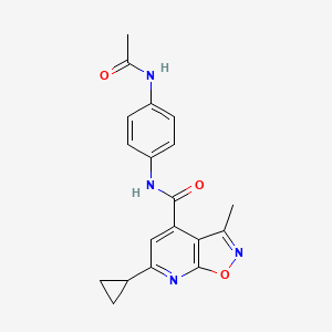 molecular formula C19H18N4O3 B5013754 N-[4-(acetylamino)phenyl]-6-cyclopropyl-3-methylisoxazolo[5,4-b]pyridine-4-carboxamide 