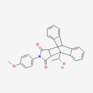 molecular formula C27H23NO4 B5013798 1-(1-hydroxyethyl)-17-(4-methoxyphenyl)-17-azapentacyclo[6.6.5.0~2,7~.0~9,14~.0~15,19~]nonadeca-2,4,6,9,11,13-hexaene-16,18-dione 