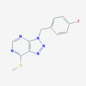molecular formula C12H10FN5S B501381 3-(4-fluorobenzyl)-3H-[1,2,3]triazolo[4,5-d]pyrimidin-7-yl methyl sulfide 