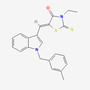 molecular formula C22H20N2OS2 B5013835 3-ethyl-5-{[1-(3-methylbenzyl)-1H-indol-3-yl]methylene}-2-thioxo-1,3-thiazolidin-4-one 