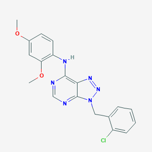 molecular formula C19H17ClN6O2 B501384 3-(2-chlorobenzyl)-N-(2,4-dimethoxyphenyl)-3H-[1,2,3]triazolo[4,5-d]pyrimidin-7-amine 