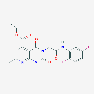 ethyl 3-{2-[(2,5-difluorophenyl)amino]-2-oxoethyl}-1,7-dimethyl-2,4-dioxo-1,2,3,4-tetrahydropyrido[2,3-d]pyrimidine-5-carboxylate