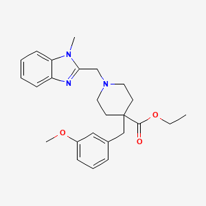 ethyl 4-(3-methoxybenzyl)-1-[(1-methyl-1H-benzimidazol-2-yl)methyl]-4-piperidinecarboxylate